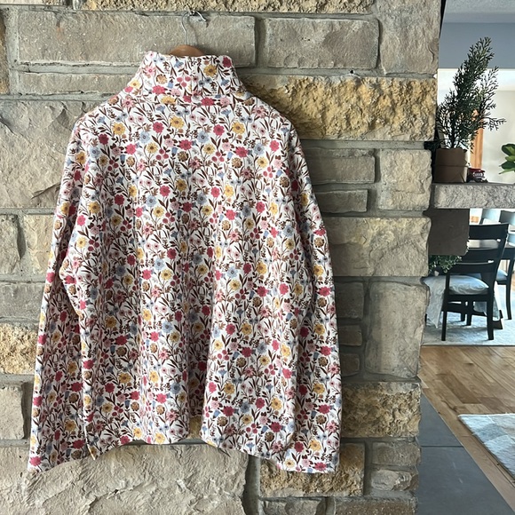 Custom Made Fleece Lined Turtleneck Sweatshirt Floral Pattern Size XXL - Picture 10 of 16